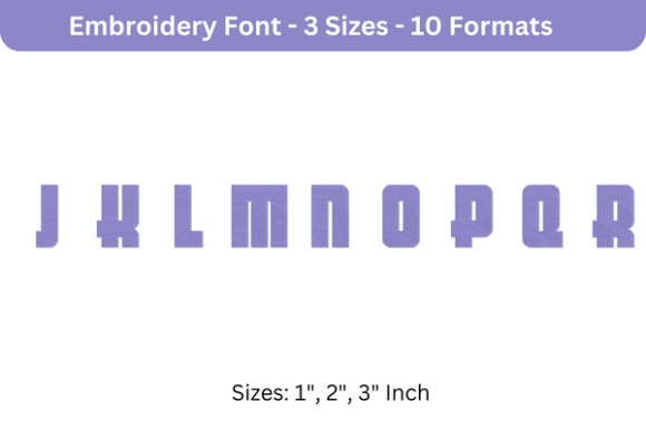 Aerojones Font J to R: Elegant, Stitch-Ready Embroidery for Names, Dates & Meaningful Text