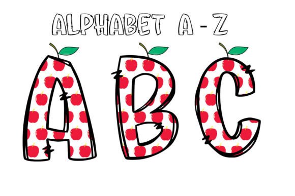 Back to School Alphabet Apple Doodle