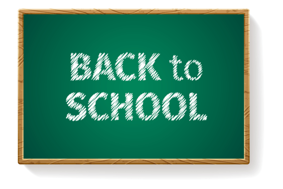 Back to School on Realistic Chalkboard