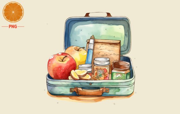 Back to School Tiffin Box Watercolor 2