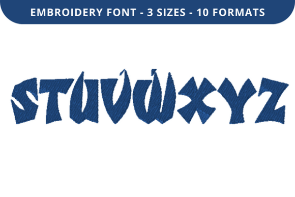 Battle Font S to Z: A High-Quality Embroidery Font for Personalized Fabric Designs