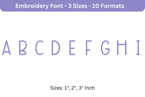 Beautiful Font Uppercase A to I: A Premium Embroidery Font for Personalized, Professional Results