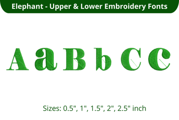 Elephant Font ABC: A Premium Embroidery Font for Personalized Fabric Designs