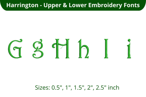 Harrington Font GHI: Elegant, Embroidery-Ready Lettering for Meaningful Personalization