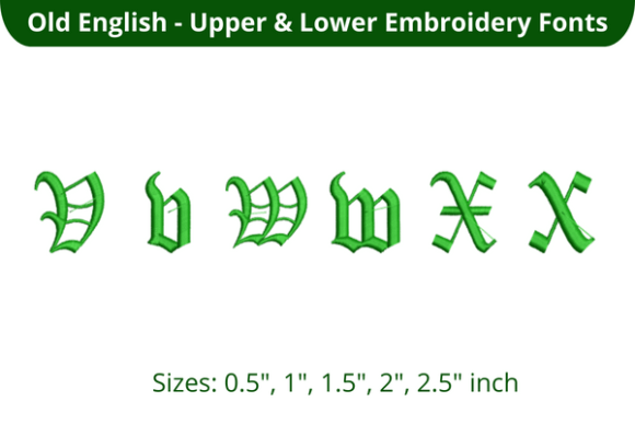 Old English Font VWX: A Premium Embroidery Font for Timeless Personalization